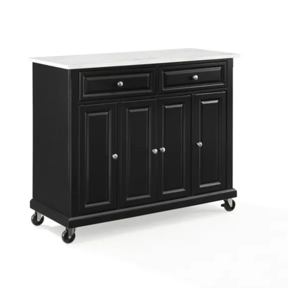 Kirkland's Home Kitchen Islands & Bar Carts-Gia Black And White Marble Kitchen Island