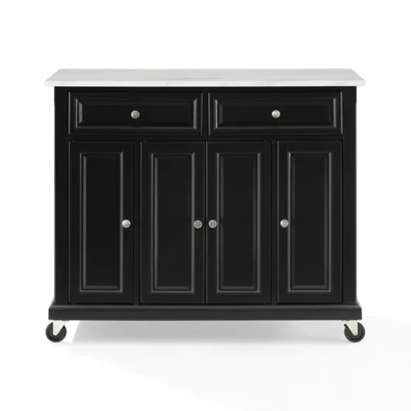 Kirkland's Home Kitchen Islands & Bar Carts-Gia Black And White Marble Kitchen Island