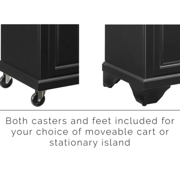 Kirkland's Home Kitchen Islands & Bar Carts-Gia Black And White Marble Kitchen Island