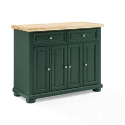 Kirkland's Home Kitchen Islands & Bar Carts-Gia Forest Green Wood Kitchen Island