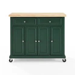 Kirkland's Home Kitchen Islands & Bar Carts-Gia Forest Green Wood Kitchen Island