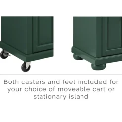 Kirkland's Home Kitchen Islands & Bar Carts-Gia Forest Green Wood Kitchen Island