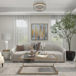 Kirkland's Home Decorative Trays-Gilded White Ceramic Trays, Set Of 2