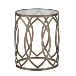 Kirkland's Home Accent & End Tables-Glass And Metal Accent Table