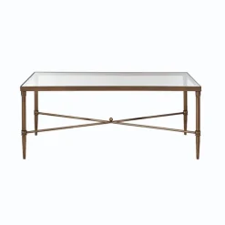 Kirkland's Home Coffee Tables-Glass And Metal Rectangle Porter Coffee Table