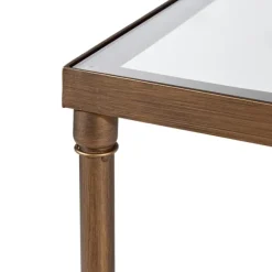 Kirkland's Home Coffee Tables-Glass And Metal Rectangle Porter Coffee Table