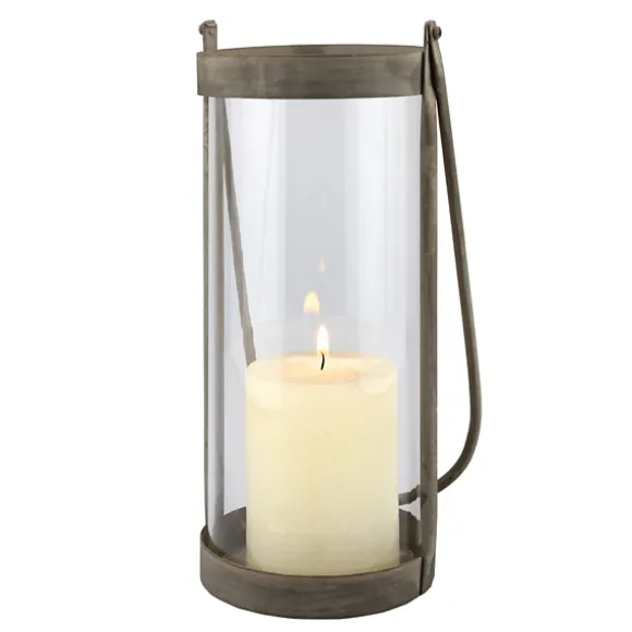 Kirkland's Home Lanterns-Glass And Rustic Metal Lantern