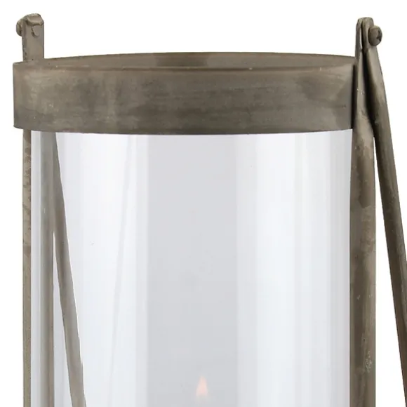 Kirkland's Home Lanterns-Glass And Rustic Metal Lantern