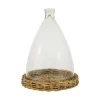 Kirkland's Home Decorative Accents-Glass And Wicker Base Cloche