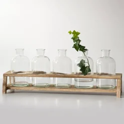 Kirkland's Home Vases-Glass Bottle Vase And Crate 5-Pc. Set