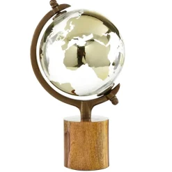 Kirkland's Home Statues & Figurines-Glass Globe On Wooden Stand