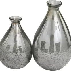 Kirkland's Home Vases-Glass Teardrop Textured Vases, Set Of 2