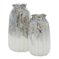 Kirkland's Home Vases-Glazed Gray Glass Vases, Set Of 2