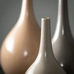 Kirkland's Home Vases-Glossy Earth Tone 3-Pc. Decorative Vase Set