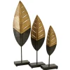 Kirkland's Home Statues & Figurines-Gold And Black Metal Leaf Statues, Set Of 3