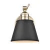 Kirkland's Home Sconces-Gold And Black Metal Tapered Shade Wall Sconce