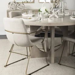 Kirkland's Home Dining Chairs-Gold And Upholstered Dining Chair