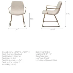 Kirkland's Home Dining Chairs-Gold And Upholstered Dining Chair