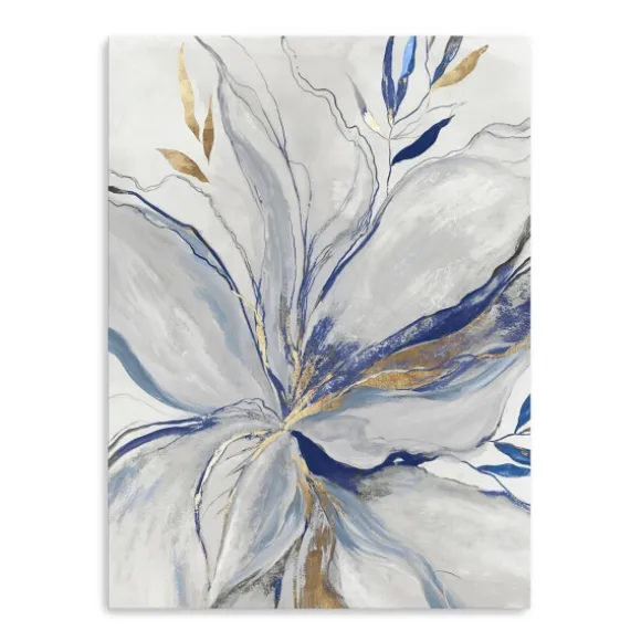 Kirkland's Home Canvas Art-Gold Charcoal Bloom Canvas Art Print, 24X32 In.