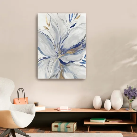 Kirkland's Home Canvas Art-Gold Charcoal Bloom Canvas Art Print, 24X32 In.
