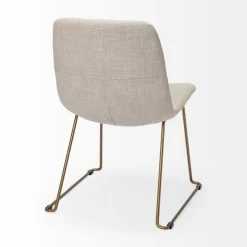 Kirkland's Home Dining Chairs-Gold Iron And Fabric Dining Chairs, Set Of 2