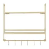 Kirkland's Home Wall Storage-Gold Iron Frame Wall Shelf With Hooks