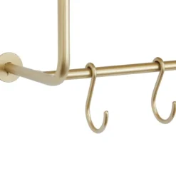 Kirkland's Home Wall Storage-Gold Iron Frame Wall Shelf With Hooks