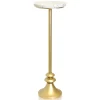 Kirkland's Home Accent & End Tables-Gold Marble Top Pedestal Cocktail Table