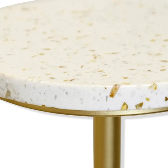Kirkland's Home Accent & End Tables-Gold Marble Top Pedestal Cocktail Table