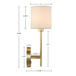 Kirkland's Home Sconces-Gold Metal & White Shade Wall Sconces, Set Of 2