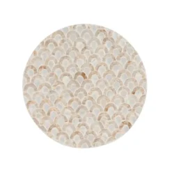 Kirkland's Home Accent & End Tables-Gold Metal And Capiz Shell Top Accent Table