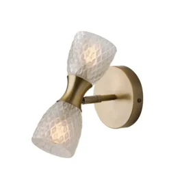Kirkland's Home Sconces-Gold Metal And Dual Glass Shade Sconce
