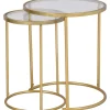 Kirkland's Home Accent & End Tables-Gold Metal And Glass Nesting 2-Pc Accent Table Set