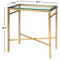 Kirkland's Home Accent & End Tables-Gold Metal And Glass Side Table