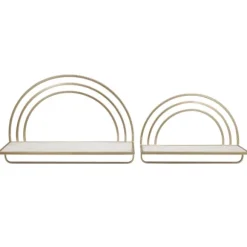 Kirkland's Home Shelves-Gold Metal Arched Frame Wall Shelves, Set Of 2