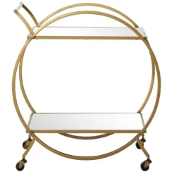 Kirkland's Home Kitchen Islands & Bar Carts-Gold Metal Circular Bar Cart