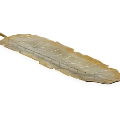 Kirkland's Home Decorative Trays-Gold Metal Leaf Tray