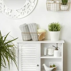 Kirkland's Home Wall Storage-Gold Metal Wire Cage Wall Baskets, Set Of 2