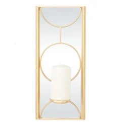 Kirkland's Home Sconces-Gold Mirrored Geometric Sconce