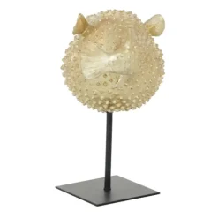 Kirkland's Home Statues & Figurines-Gold Puffer Fish Sculpture