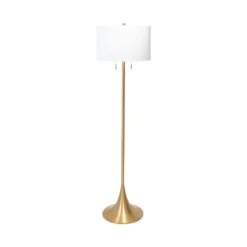 Kirkland's Home Floor Lamps-Gold Sleek Modern Floor Lamp