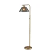 Kirkland's Home Floor Lamps-Gold Smoked Glass Floor Lamp