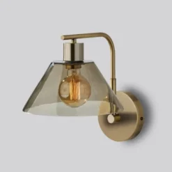 Kirkland's Home Sconces-Gold Smoked Glass Sconce