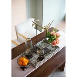 Kirkland's Home Decorative Bowls & Jars-Gold Tipped Walnut Wood Glass Bowl