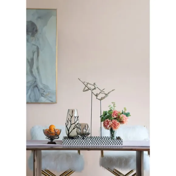 Kirkland's Home Decorative Bowls & Jars-Gold Tipped Walnut Wood Glass Bowl