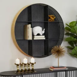 Kirkland's Home Shelves-Golden Dots Circle Cubbies Wall Shelf