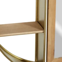 Kirkland's Home Shelves-Golden Floating Shelf With Half-Moon Mirror