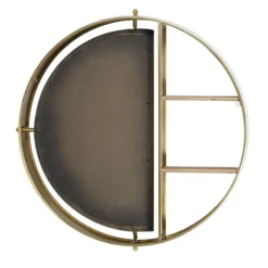 Kirkland's Home Shelves-Golden Floating Shelf With Half-Moon Mirror