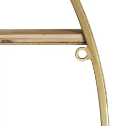 Kirkland's Home Shelves-Golden Floating Shelf With Half-Moon Mirror