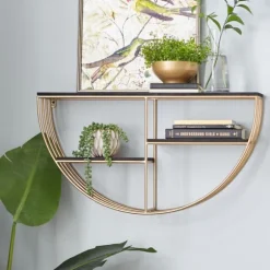 Kirkland's Home Shelves-Golden Half Moon Wall Shelves